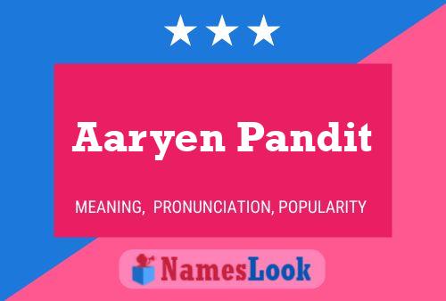 Aaryen Pandit பெயர் போஸ்டர்