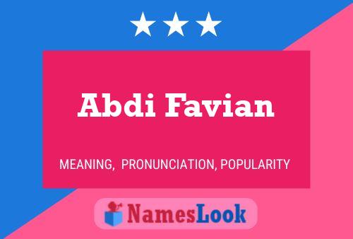 Abdi Favian பெயர் போஸ்டர்