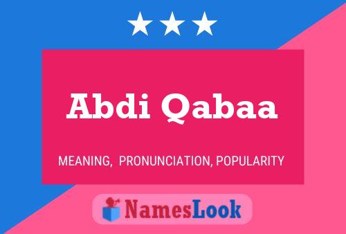 Abdi Qabaa பெயர் போஸ்டர்