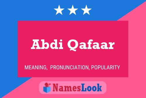 Abdi Qafaar பெயர் போஸ்டர்