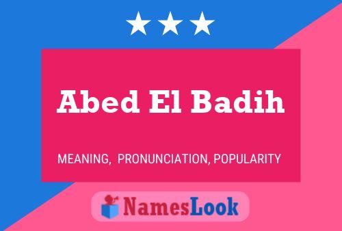 Abed El Badih பெயர் போஸ்டர்