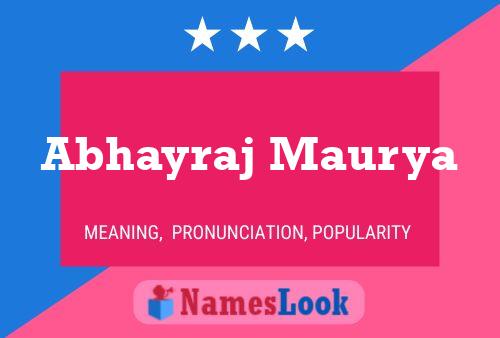 Abhayraj Maurya பெயர் போஸ்டர்