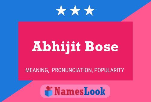 Abhijit Bose பெயர் போஸ்டர்