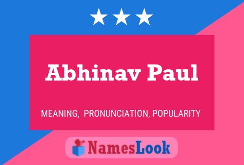 Abhinav Paul பெயர் போஸ்டர்