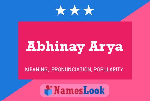 Abhinay Arya பெயர் போஸ்டர்