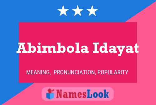 Abimbola Idayat பெயர் போஸ்டர்