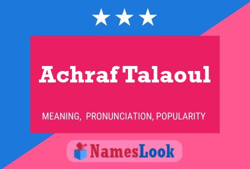 Achraf Talaoul பெயர் போஸ்டர்