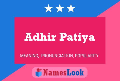 Adhir Patiya பெயர் போஸ்டர்