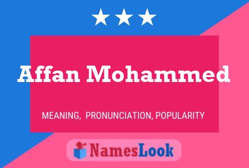 Affan Mohammed பெயர் போஸ்டர்