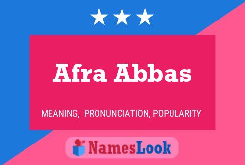 Afra Abbas பெயர் போஸ்டர்