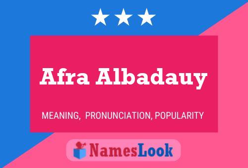 Afra Albadauy பெயர் போஸ்டர்