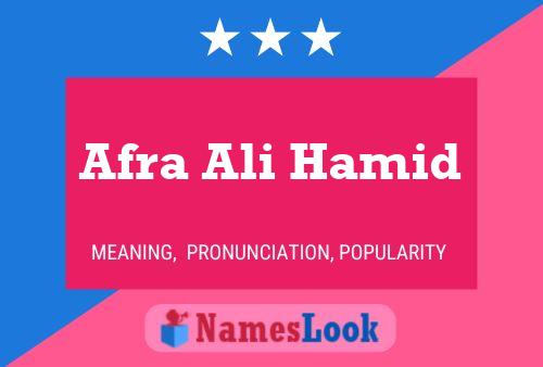 Afra Ali Hamid பெயர் போஸ்டர்