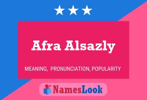 Afra Alsazly பெயர் போஸ்டர்