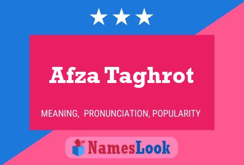 Afza Taghrot பெயர் போஸ்டர்