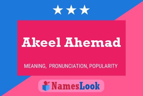 Akeel Ahemad பெயர் போஸ்டர்