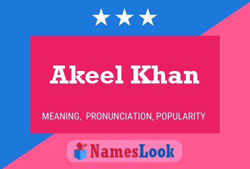 Akeel Khan பெயர் போஸ்டர்