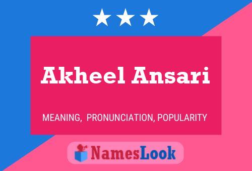 Akheel Ansari பெயர் போஸ்டர்