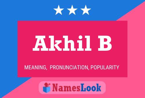 Akhil B பெயர் போஸ்டர்