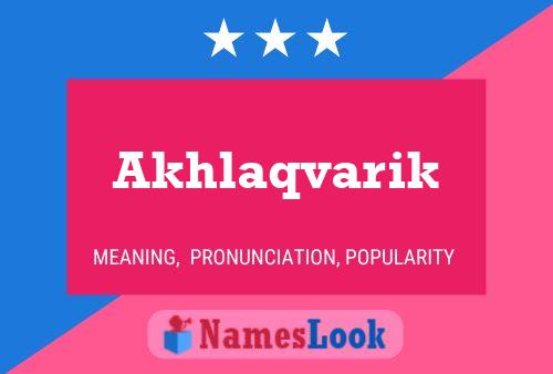 Akhlaqvarik பெயர் போஸ்டர்