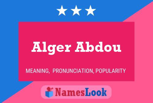 Alger Abdou பெயர் போஸ்டர்