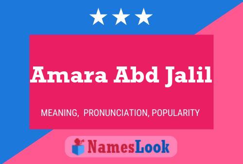 Amara Abd Jalil பெயர் போஸ்டர்