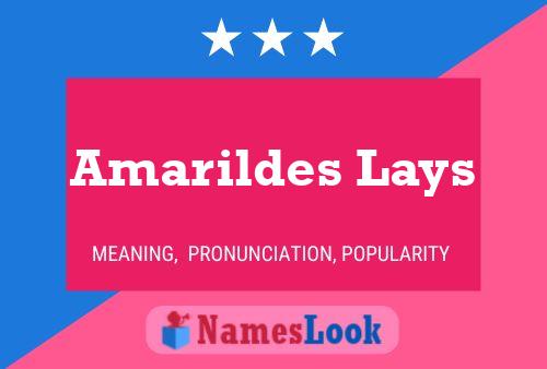 Amarildes Lays பெயர் போஸ்டர்