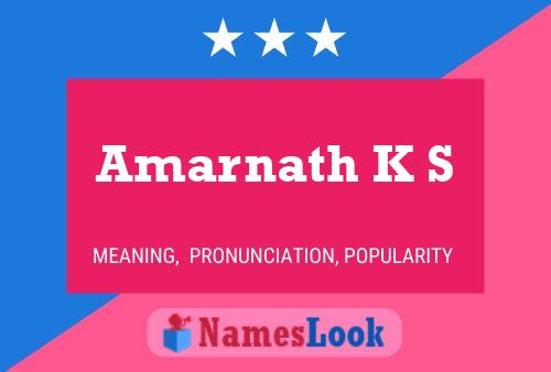 Amarnath K S பெயர் போஸ்டர்