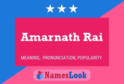 Amarnath Rai பெயர் போஸ்டர்