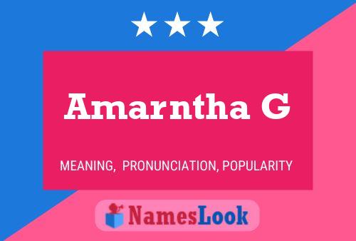 Amarntha G பெயர் போஸ்டர்