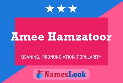 Amee Hamzatoor பெயர் போஸ்டர்