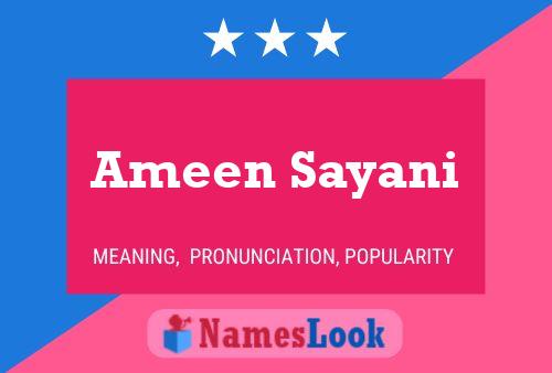 Ameen Sayani பெயர் போஸ்டர்