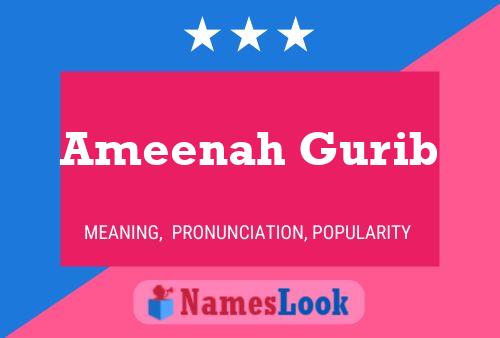 Ameenah Gurib பெயர் போஸ்டர்