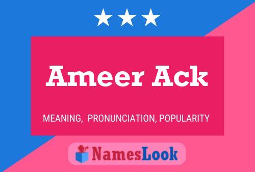 Ameer Ack பெயர் போஸ்டர்