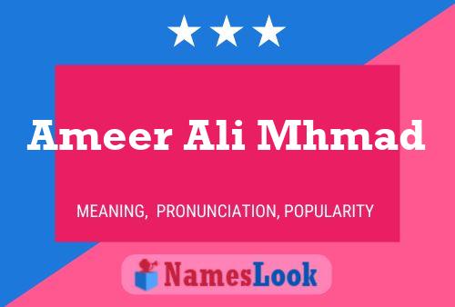 Ameer Ali Mhmad பெயர் போஸ்டர்