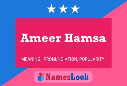 Ameer Hamsa பெயர் போஸ்டர்