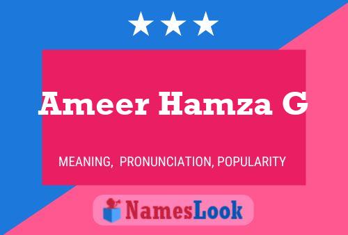 Ameer Hamza G பெயர் போஸ்டர்