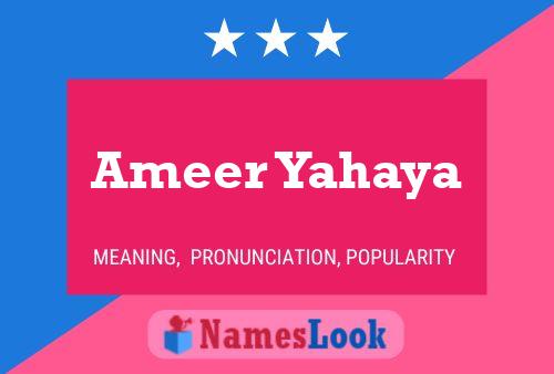 Ameer Yahaya பெயர் போஸ்டர்