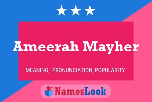 Ameerah Mayher பெயர் போஸ்டர்