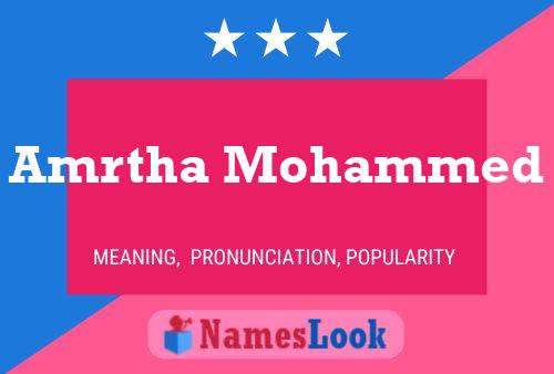 Amrtha Mohammed பெயர் போஸ்டர்