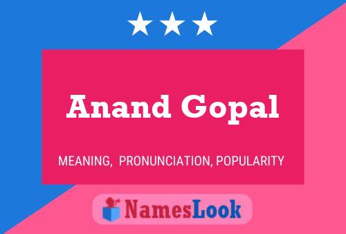 Anand Gopal பெயர் போஸ்டர்