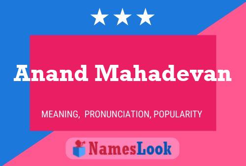 Anand Mahadevan பெயர் போஸ்டர்