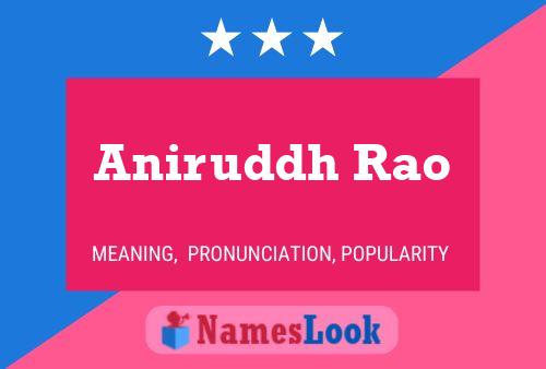 Aniruddh Rao பெயர் போஸ்டர்