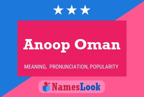 Anoop Oman பெயர் போஸ்டர்