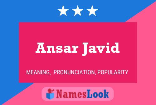 Ansar Javid பெயர் போஸ்டர்