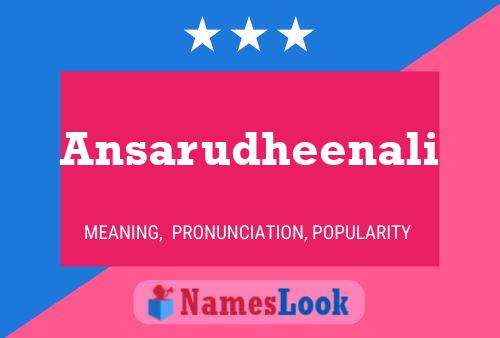 Ansarudheenali பெயர் போஸ்டர்