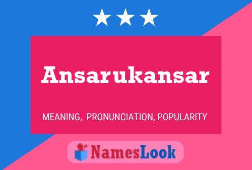 Ansarukansar பெயர் போஸ்டர்