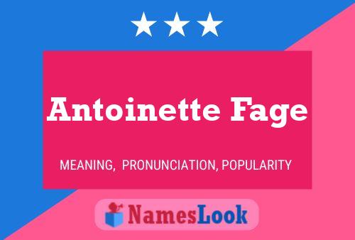 Antoinette Fage பெயர் போஸ்டர்