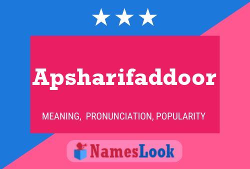 Apsharifaddoor பெயர் போஸ்டர்