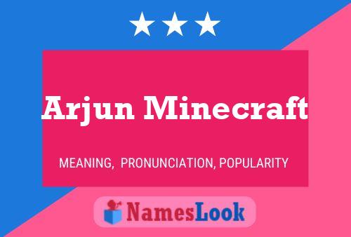 Arjun Minecraft பெயர் போஸ்டர்