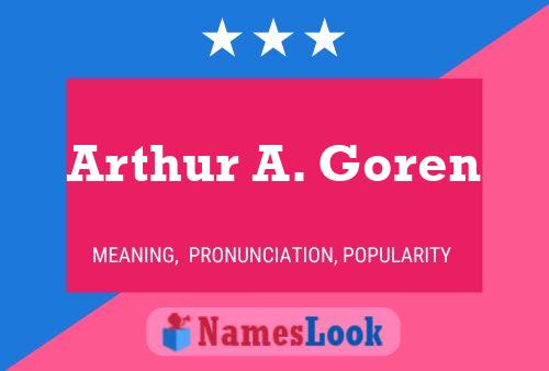 Arthur A. Goren பெயர் போஸ்டர்